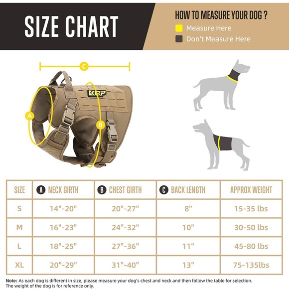 KQP Tactical Dog Harness for Small Dogs No Pull,Military Dog Molle Vest - Picture 5 of 9